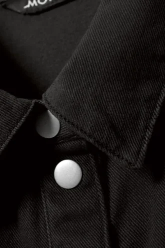 Kortærmet mini-skjortekjole – off-black