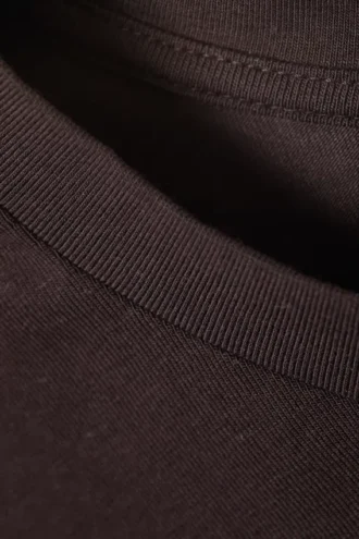 Kortærmet mini-T-shirt-kjole – mørkebrun