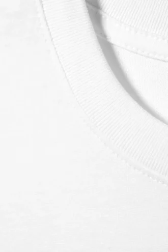 Krympet kortærmet bomulds-T-shirt – hvid