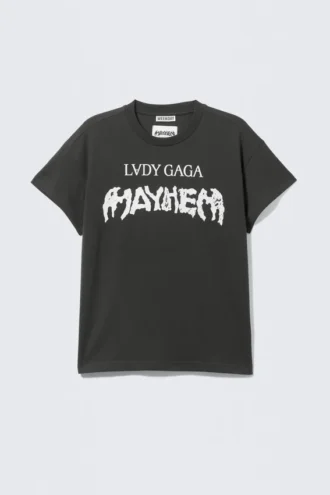 Lady Gaga kortærmet T-shirt – Off-Black