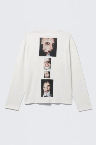 Lady Gaga langærmet T-shirt – off-white