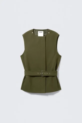 Lagdelt teknisk trenchcoat – khakigrøn