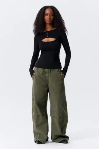 Lagdelt todelt bolero-singlet – sort