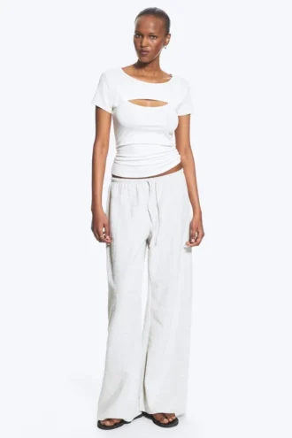 Lagdelt todelt bolero-top – hvid