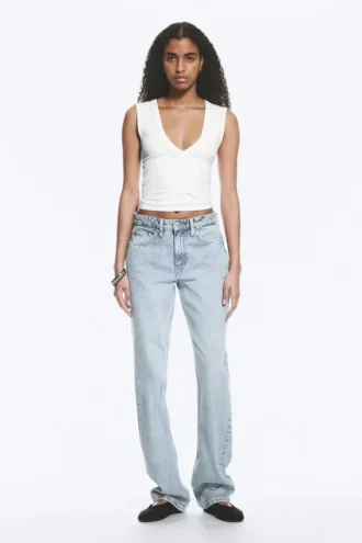 Laika Mid Rise Regular Straight Jeans – Dream Blue – Lysblå