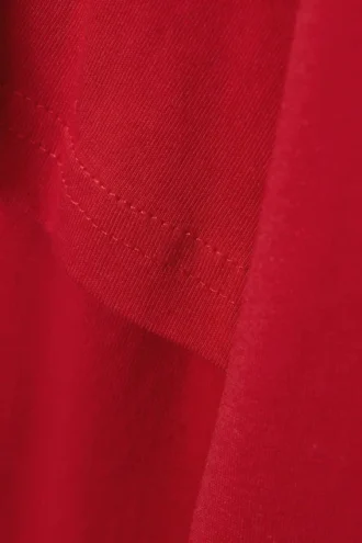 Langærmet bomulds-T-shirt i lag-på-lag-stil – lys rød