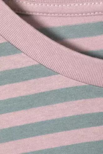 Langærmet bomuldst-shirt – lyserøde striber