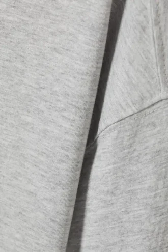 Langærmet, boxy bomulds-T-shirt – grå melange