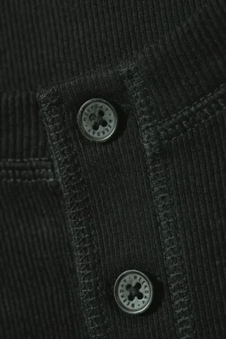 Langærmet Henley-T-shirt – mørkegrøn