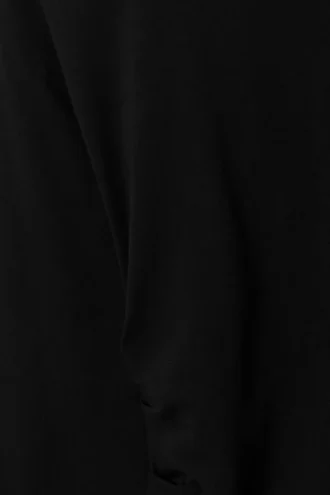 Langærmet T-shirt med rynker – Sort