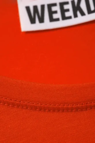 Langærmet t-shirt med slim fit – lys orange
