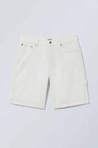 Lave carpenter-denim Shorts – støvet hvid
