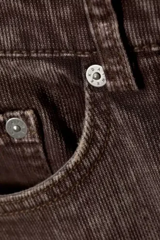 Lavtaljede bootcut-bukser i bomuld – struktureret mørkebrun