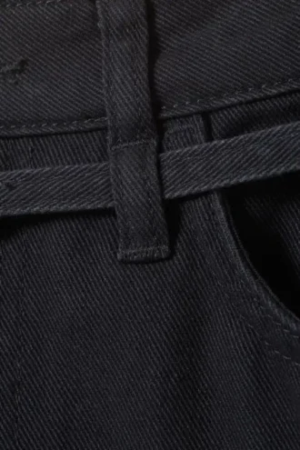 Lavtaljede cargo-shorts i bomuldstwill – sort