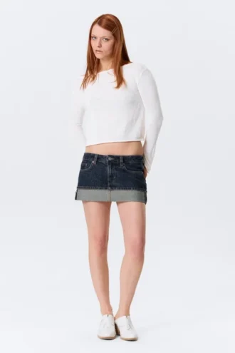 Lavtaljet, slim fit denim-minidress – Blue Anthem – Medium Blue