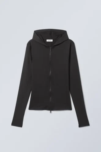 Liah Tight Zip Hættetrøje – Sort