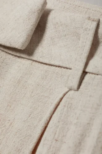 Lilah bukser i linneblanding – lys beige
