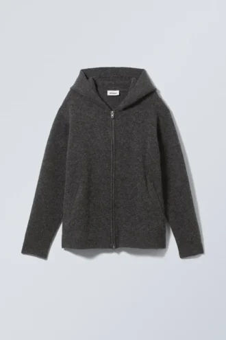 Logan oversized blød strikket Cardigan – mørkegrå