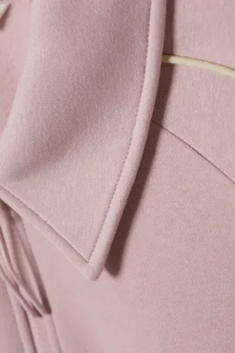 Løs polo-Sweatshirt med halv lynlås – lys støvet lyserød