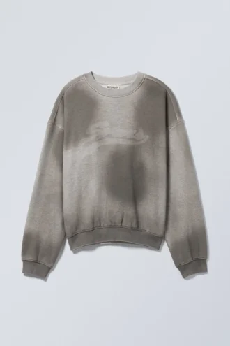 Løs sweatshirt med print – Grå – Sport Spray