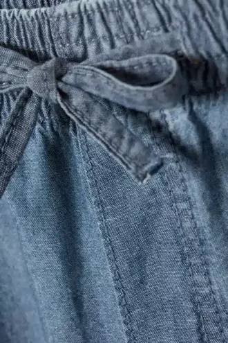 Løse chambray-bukser – vasket blå
