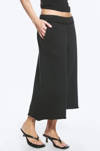 Løse frotté-shorts – sort