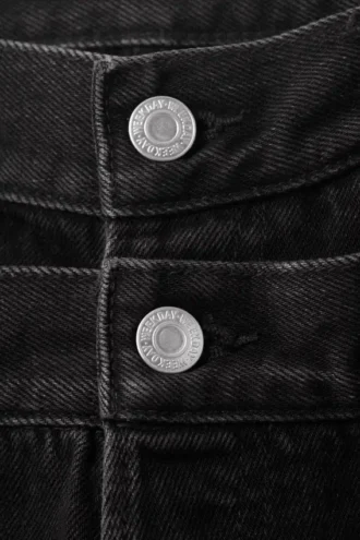Løse jeans med høj talje og brede ben – Tuned Black – Sort
