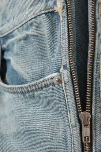 Løse jeans med vid benvidde og lynlås – Seventeen Blue – Medium Blue